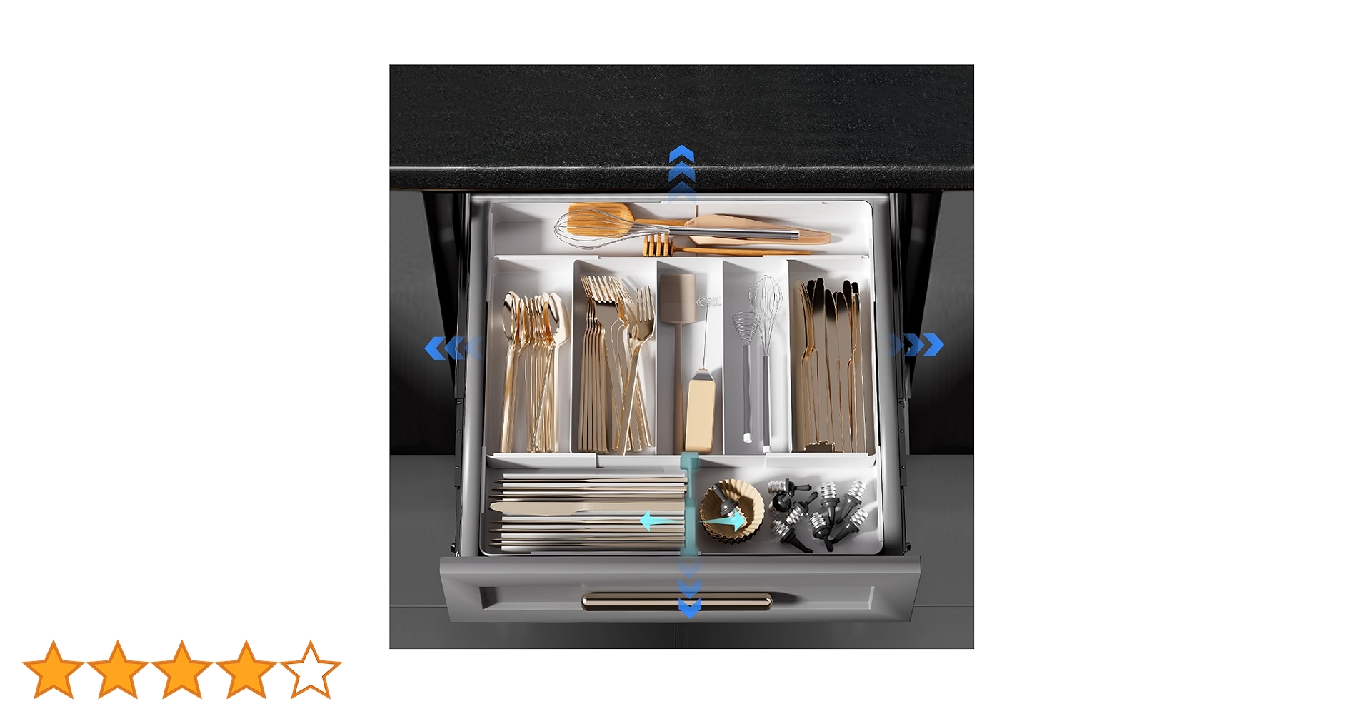 カトラリー収納トレー　引き出し収納用　カトラリー収納ケース Amazon｜ママ倉 カトラリーケース (伸縮 調節可能） カトラリー